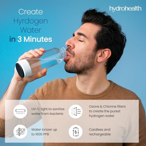 Hydrohealth Hydrogen Water Bottle for kidney health | 1600PPB SPE/PEM Tech - Image 3