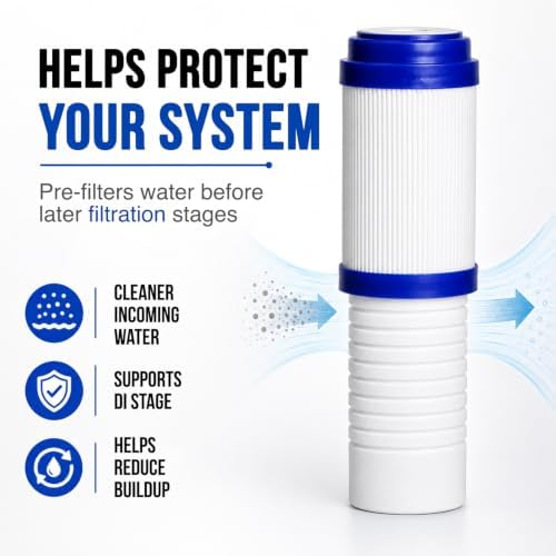 Tucker® Sediment Carbon Combo Filter 2.5 x 10 Inch - 5 Micron Chloramine Filtration – Ideal Water Filter for Window & Solar Panel Cleaning - Polypropylene Cartridge for Rival Cart - Image 6