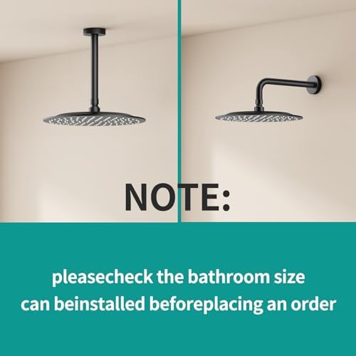 All Metal 10Inch Rain Shower Head - Heavy Duty Stainless Steel, Easy Install, High Water Flow, Ultra-Thin Modern Design for Bathroom (Matte Black) - Image 3
