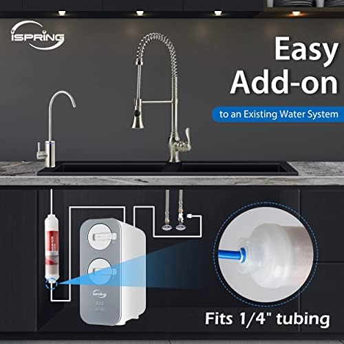 iSpring FA15 Alkaline Inline Under Sink Water Filter, 10” x 2” with 1/4” Quick Connect, NSF Certified, Add-on for RO Systems, Balances pH & Restores Minerals - Image 6