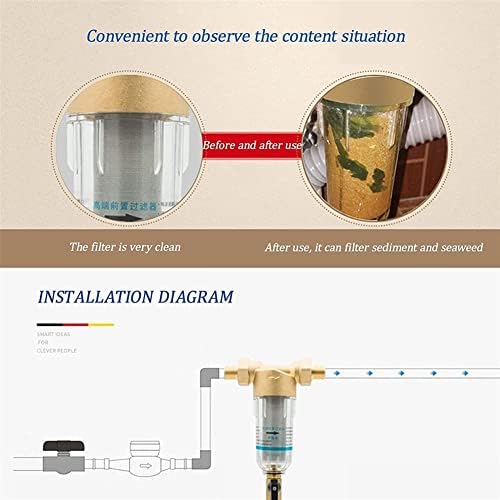 Water Filter Taps Pre-Filter Backwash Stainless Steel Mesh Filter Rust Removal Sediment Removal Stainless Steel Filter Grade 1 Filtration (Size : 1 inch-3.2cm) (1 inch) - Image 4