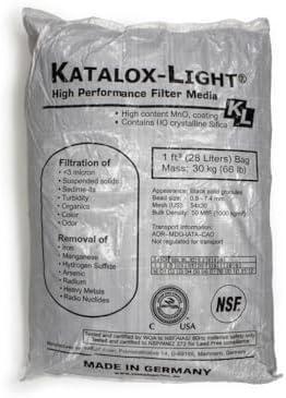 Katalox Light Filter Media 0.5 Cubic Foot (33 lb, 1 Pack) – High Capacity Iron, Manganese & Sulfur Removal – NSF Certified Water Filtration Media for Well & Commercial Systems by Unknown