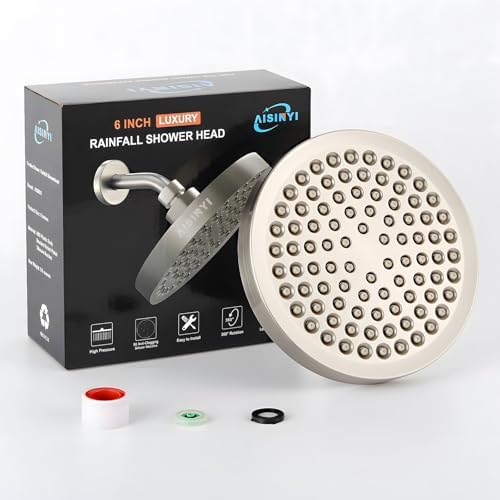 6" High Pressure Rain Shower Head, Luxury Brushed Nickel Finish - Image 5