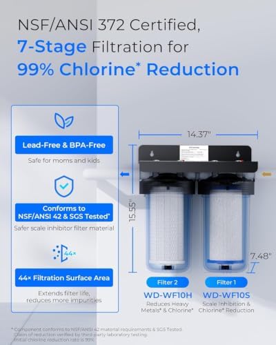 Waterdrop WHF21-SH 2-Stage Whole House Water Filter System, NSF/ANSI 372 - Image 2