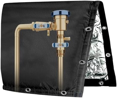 Backflow Preventer Insulated Cover (5F) 6-Layer Fabric Pipe Insulation for Water Well Pump and Sprinkler Valve Winter Freeze Protection UV Coated (30" W X 26" H) by Adamoss