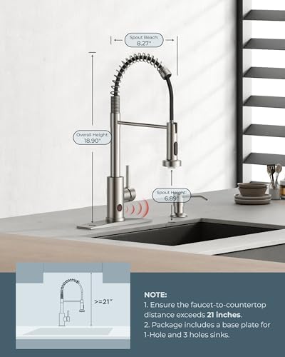 FORIOUS Touchless Kitchen Faucet, Hands-Free, Single Handle, Brushed Nickel - Image 7