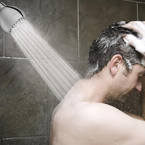 High Pressure Shower Head 3" Chrome - 360° Rotating Self-Cleaning Jets, Water Saving Flow Optimizer, Easy Install & Rustproof ABS, Spa Rainfall Spray for Adults/Elderly - Image 3