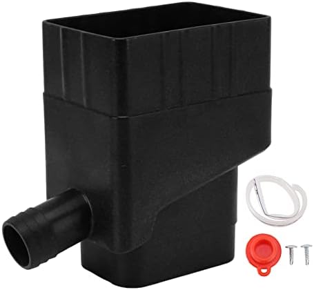 Cyrank Rainwater Collection System, Gutter Downspout Diverter Rain Diverter Kit Rainwater Downspout Collection for Outdoor Garden Lawn (Black) by Cyrank