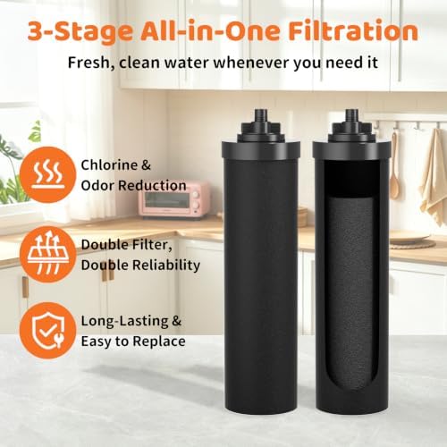 Glass Gravity Water Filter System, 3 Gallon with Dual Carbon Filtration - Image 5