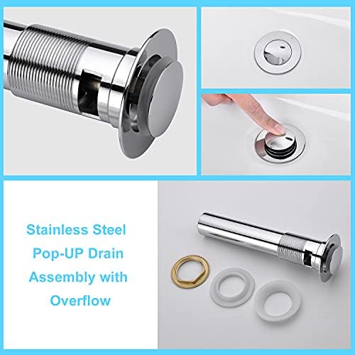 CREA Bathroom Sink Drain Chrome, Sink Stopper Pop Up Drain for Bathroom Vanity Kitchen Sink with Overflow - Image 6