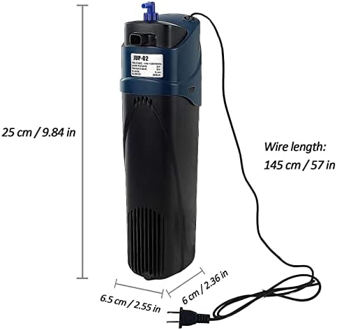 COOSPIDER Aquarium Filter with 5W U-V Light JUP-02 132GPH for 20-60 Gallon - Image 4