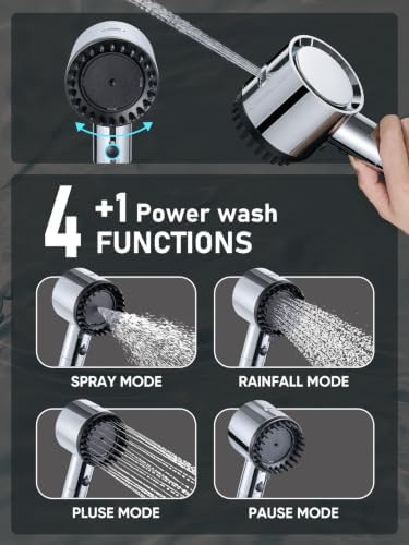 Cobbe Filtered Shower Head with Handheld 5 Spray Mode Chrome（2.5 GPM） - Image 5