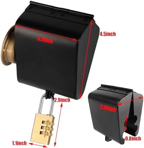 Outdoor Faucet Iock System - Insulated Faucet Iock and Garden Hose Bib Iock Cover,Made of Steel- Prevents Water Theft and Stops Unauthorized Use, Easy to Install Black - Image 3