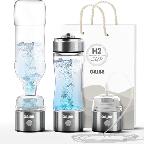 Hydrogen Water Bottle & Ionizer Machine – 1600-4000 PPB SPE/PEM Technology, 3-in-1 Portable Glass & Generator, Perfect for Home, Office, Gym & Daily Hydration by ONIAB