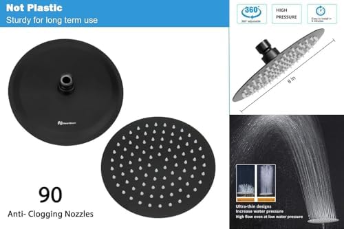NearMoon Shower Head and 15 Stage Shower Filter Combo, High Pressure Filtered Shower for Hard Water, Improves the Condition of Your Skin, Hair (8 Inch, Black) - Image 2