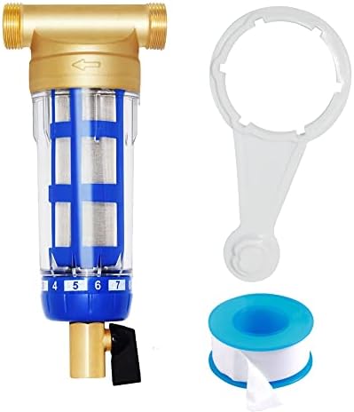 Beduan Whole House Spin Down Sediment Water Filter 50 Micron Reusable Pre Filter System Protector, 3/4" Male Thread, 1/2" Female Thread by Beduan