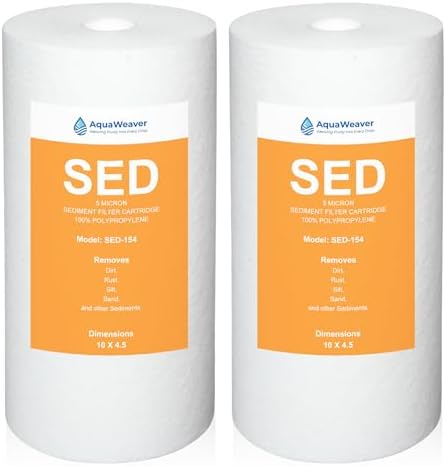 5 Micron 10" x 4.5" Whole House Sediment Water Filter, 2-Pack by AquaWeaver