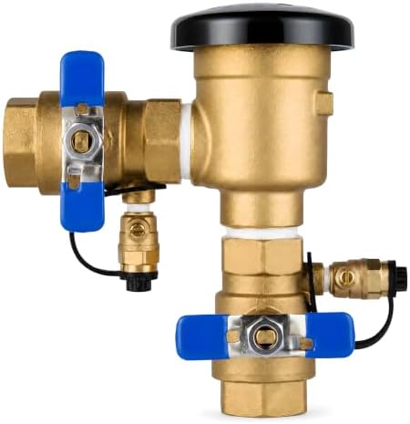 1 Inch Backflow Preventer, Brass Pressure Vacuum Breaker Assembly, 400 PSI Sprinkler Backflow Valve for Lawn Irrigation, Garden Water Lines and Outdoor Anti-Siphon Protection by YEE