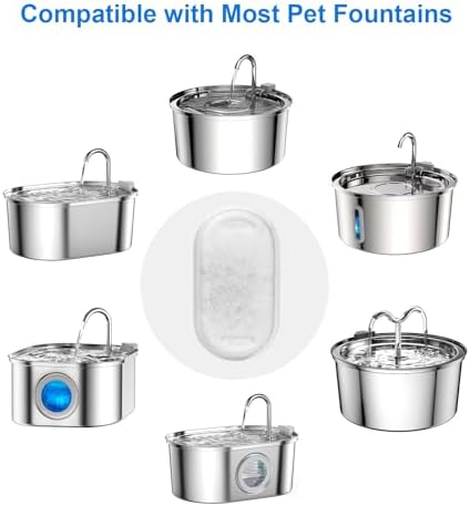 Cat Fountain Filters, 16 Pack Cat Water Fountain Filter for 67oz/2L Cat Water Fountain Stainless Steel, 3.2L/108oz Pet Fountain - Image 2