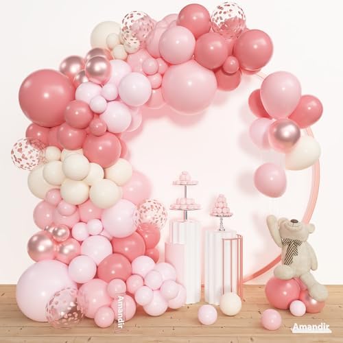 Amandir 153pcs Dusty Pink Balloon Garland Arch Kit Different Sizes ﻿ - Image 2