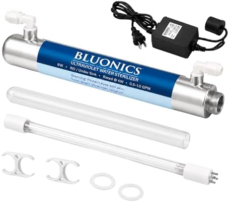Bluonics Ultraviolet Light Water Purifier UV System for Reverse Osmosis Drinking Water System 0.5 GPM by BLUONICS