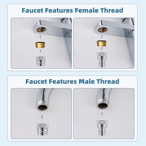 2 PCS Portable Dishwasher Faucet Adapter, Metal Sink Faucet Aerator, Chrome - Image 5