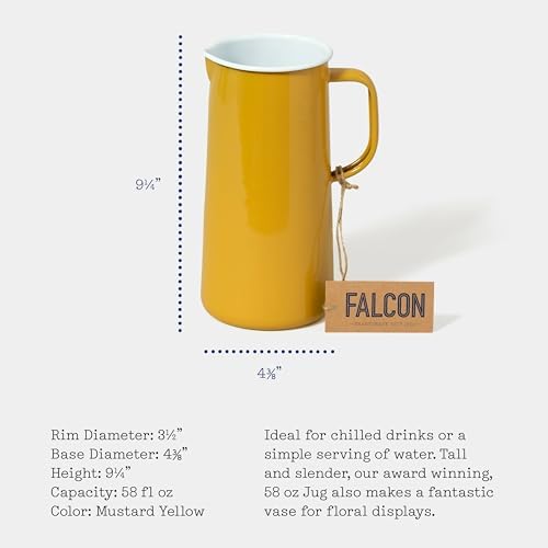Falcon Enamelware Pitcher (57 oz), Metal Pitcher with Spout & Handle - Image 3
