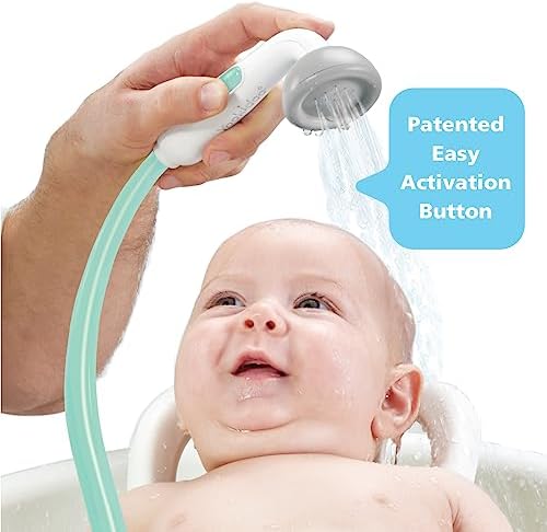 Yookidoo Baby Bath Shower Head - Elephant Water Pump and Trunk Spout Sprayer - One Handed Flow Control for Newborn Babies in Tub Or Sink (Turquoise) - Image 6