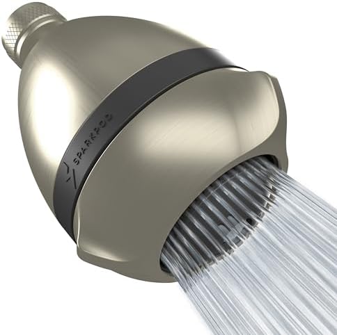 SparkPod High Pressure Shower Head, 3 Inch Fixed Showerhead, Brushed Nickel by SparkPod