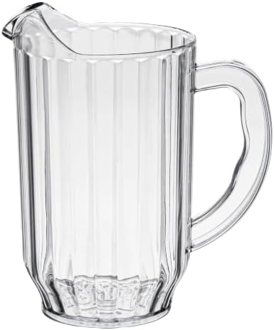 Restaurantware 47 oz Clear Plastic Water Pitcher, Beer and Juice Jug, 1 Ct - Image 2