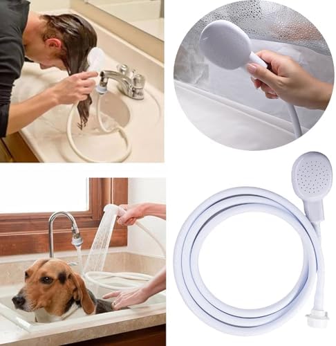 2m/6.56ft Portable Sink Spray Rubber Hose Sink Hose Sprayer Shampoo Sprayer Handheld Shower for Pets,Bathing Baby,Washing Hair,Rinsing Vegetables - Image 4