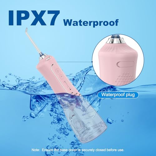 WellLeo Water Flossers for Teeth, 300ML Cordless Oral Irrigator Rechargeable Dental Flosser Picks with 5 Modes 5 Jet Tips,IPX7 Waterproof Teeth Cleaner for Braces Gum Care, Home Travel Use - Image 6