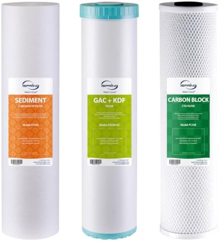iSpring F3WGB32BKS 4.5" x 20" 3-Stage Whole House Water Filter by iSpring