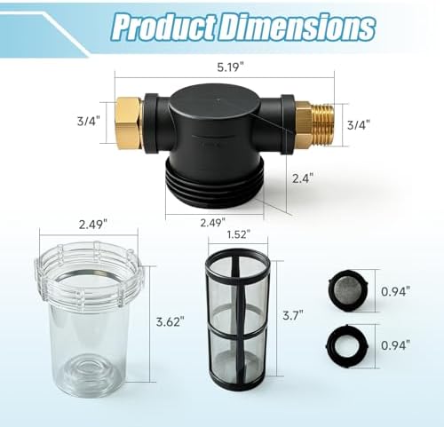100 Mesh Water Pump Inlet Filter 3/4'' 2 pcs for Pumps & Washers - Image 3