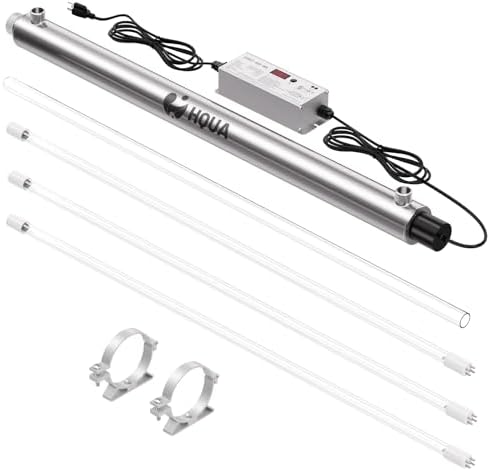 HQUA-OWS-12T 120V 40W 12GPM Whole House Ultraviolet Water Purifier Filter, + 2 Extra UV Bulbs,with Lamp Rated Life 365 Days Ballast by HQUA