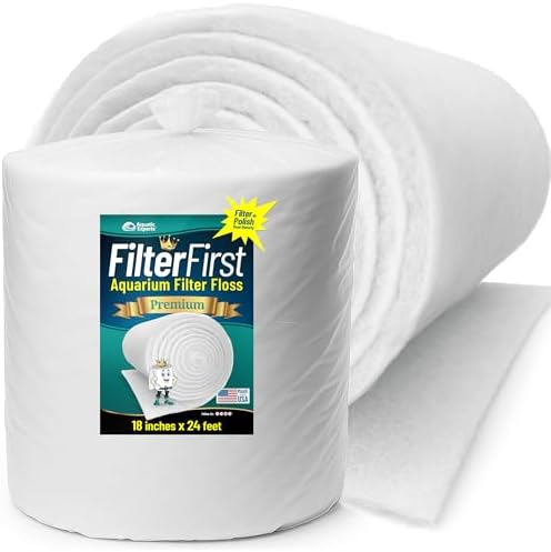 Aquatic Experts Aquarium Filter Floss for Fish Tank Filters - FilterFirst Aquarium Filter Pad - Media Roll for Crystal Clear Water, 3/4" - 1" Thick (18 Inch Wide, 24 Feet Long) by AquaticExperts