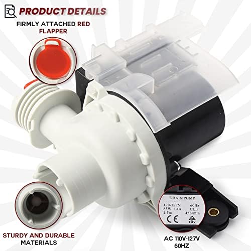 Seentech UPGRADED 137221600 Washer Drain Pump Kit - Compatible for Electrolux KENMORE Frigidaire Washer - Replace 137108100 AP5684706 134051200 134740500 134740800 137108100 137151800 - Image 4