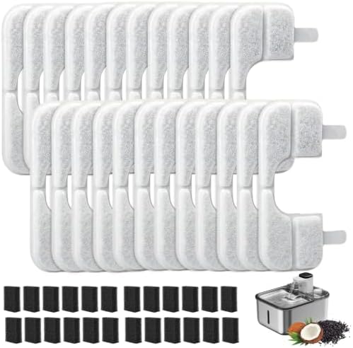 24 Packs Replacement Filters Compatible with Qinliy Q108 Cat Water Fountain by Unknown
