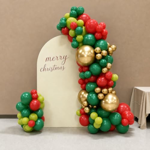 CROSSFINGERS Red and Green Balloon Arch kit for Christmas Party Decorations - Image 5