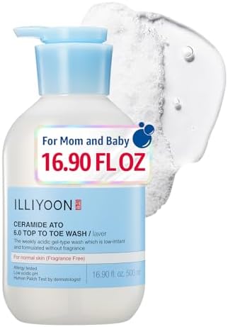 Illiyoon Ceramide Ato 6.0 Top to Toe Wash - Mild Cleanser for Baby body, 16.9 Fl Oz (500ml) by ILLIYOON