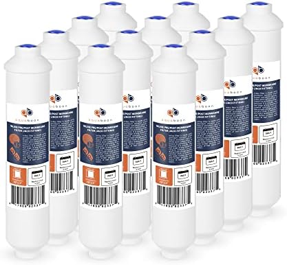 Aquaboon Inline Water Filter for Refrigerator 12-Pack of Inline Post/Carbon Polishing Water Filter Catridge for Reverse Osmosis System Standard Size (Jaco fitting) by Aquaboon