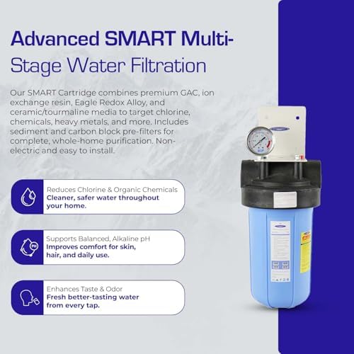 Crystal Quest Compact Whole House Water Filter, SMART Series (3-6 GPM | 1-2 People) - 1-1/2" - 1-1/2" - Image 4