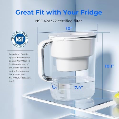 Waterdrop PT-07W Water Filter Pitcher, 10-Cup, NSF Certified, White - Image 3