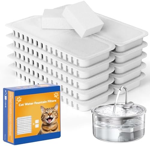 Tomxcute Official Glass Cat Water Fountain Replacement Filters-10+2 Pack by TOMXCUTE