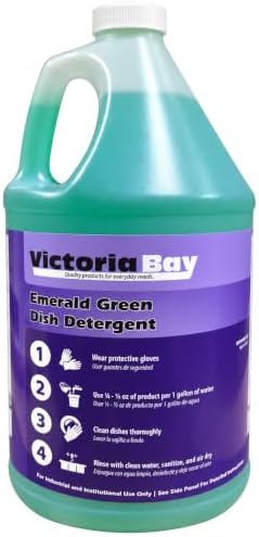 Victoria Bay Emerald Green Concentrated Liquid Dishwashing Soap Detergent, Gallon, 4/Case by VictoriaBay