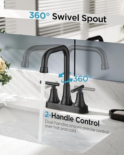 FORIOUS RV Bathroom Sink Faucet Matte Black, 4 in Cenerset Bathroom Faucet - Image 4