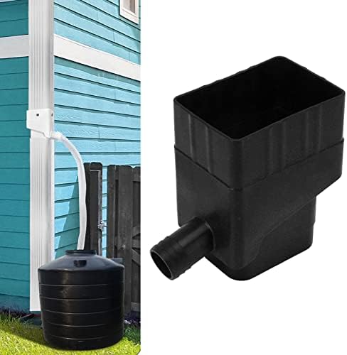 Cyrank Rainwater Collection System, Gutter Downspout Diverter Rain Diverter Kit Rainwater Downspout Collection for Outdoor Garden Lawn (Black) - Image 5