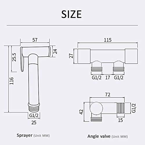 JSEIAJB Copper Toilet Hand Held Bidet Faucet Sprayer Bidet Set Sprayer Gun Toilet Spray for Bathroom Self Cleaning Shower - Image 7