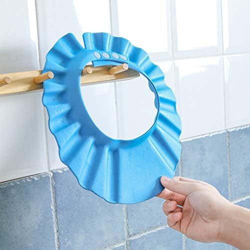 MYUBWTF Blue Baby Shower Cap, Bath Shampoo Cap Hat，Soft Hat Adjustable Visor Cap，Protect your eyes and face from water，Suitable for infants, children and pets from 0 to 12 years old - Image 4