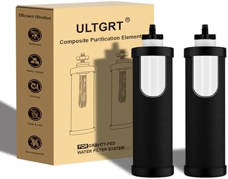 2-Stage Filtration Carbon Purification Element Black Composite Carbon Filters Replacement For Gravity Water Filtration System 2 Pack by ULTGRT